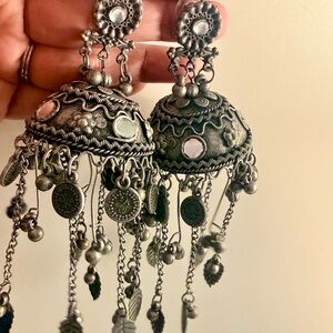 Elegant Silver jhumka Earrings
